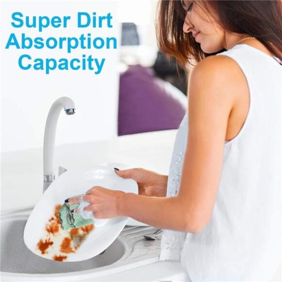 12PCS Kitchen Towels Dish Cleaning Rags Multipurpose Reusable Dish Cloths - Picture 5 of 7